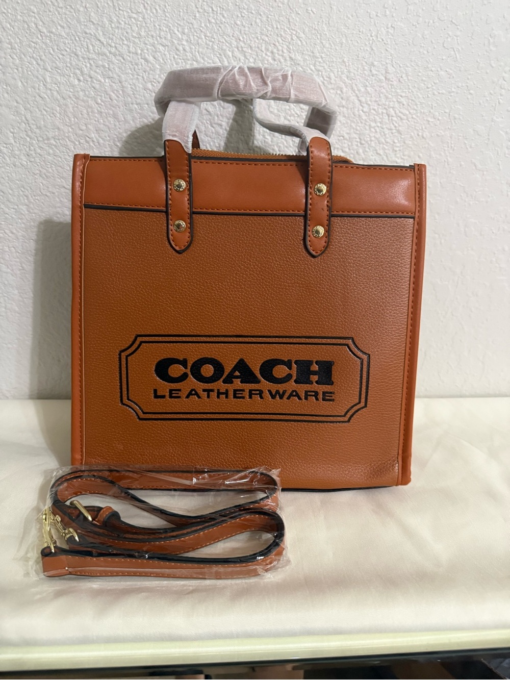 Coach Leatherware Brown Leather Messenger Tote NEW